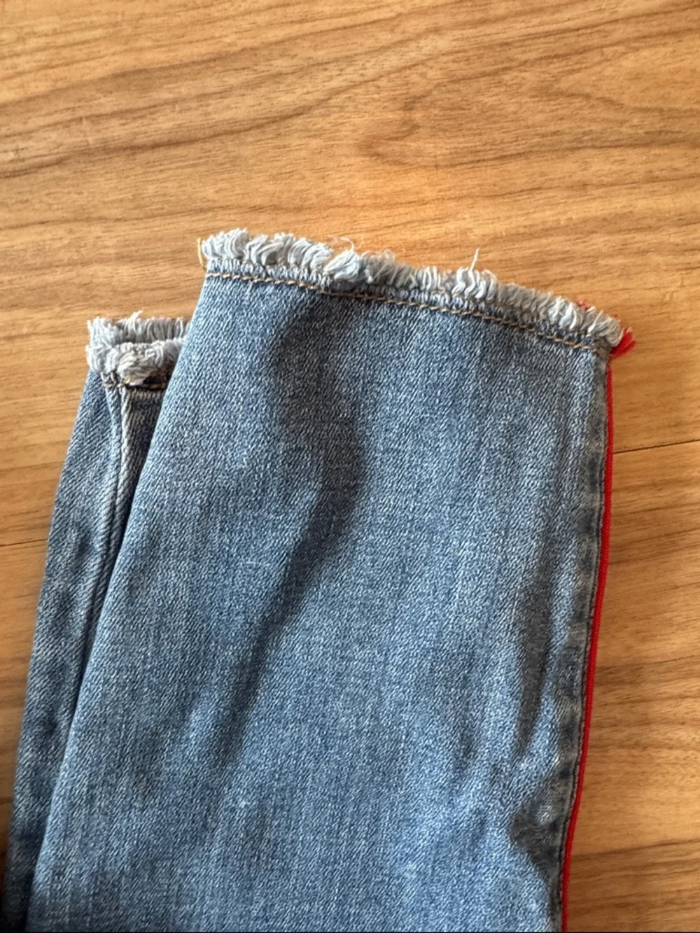 CeCe Slim Skinny Jeans in Medium Blue with Red Stripe - Picture 4 of 5